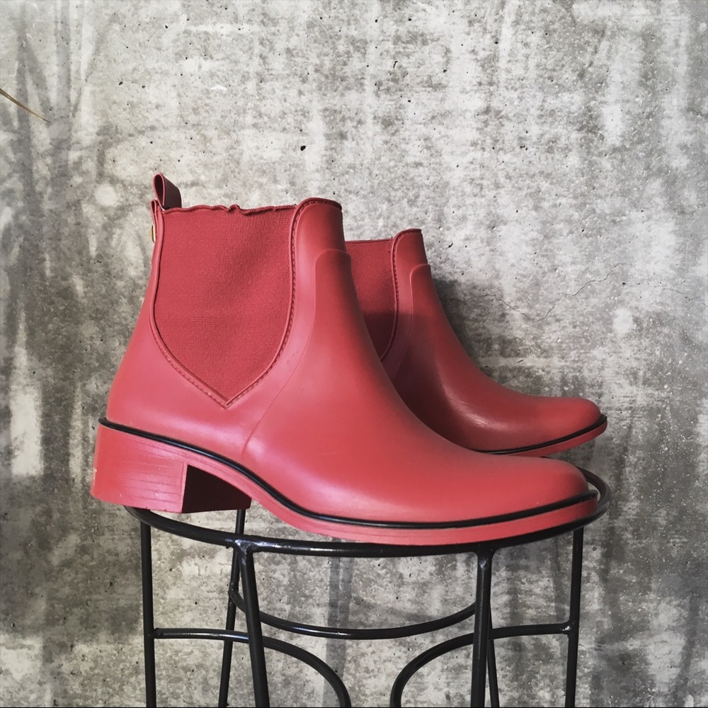Kate Spade Red Chelsea Rain Boots